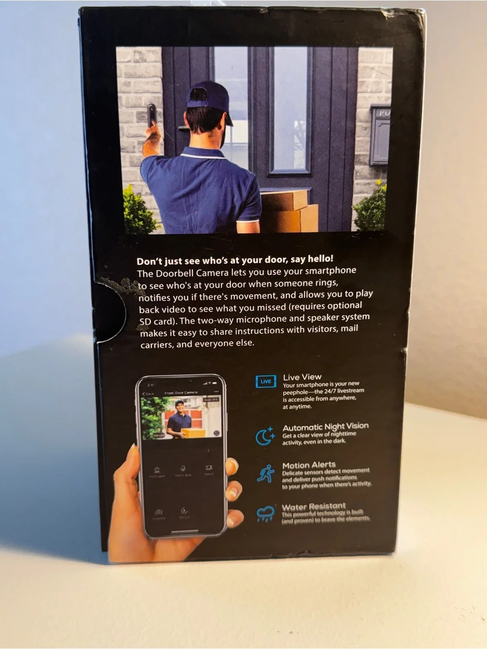 Smart Wi‑Fi Doorbell Camera — Black